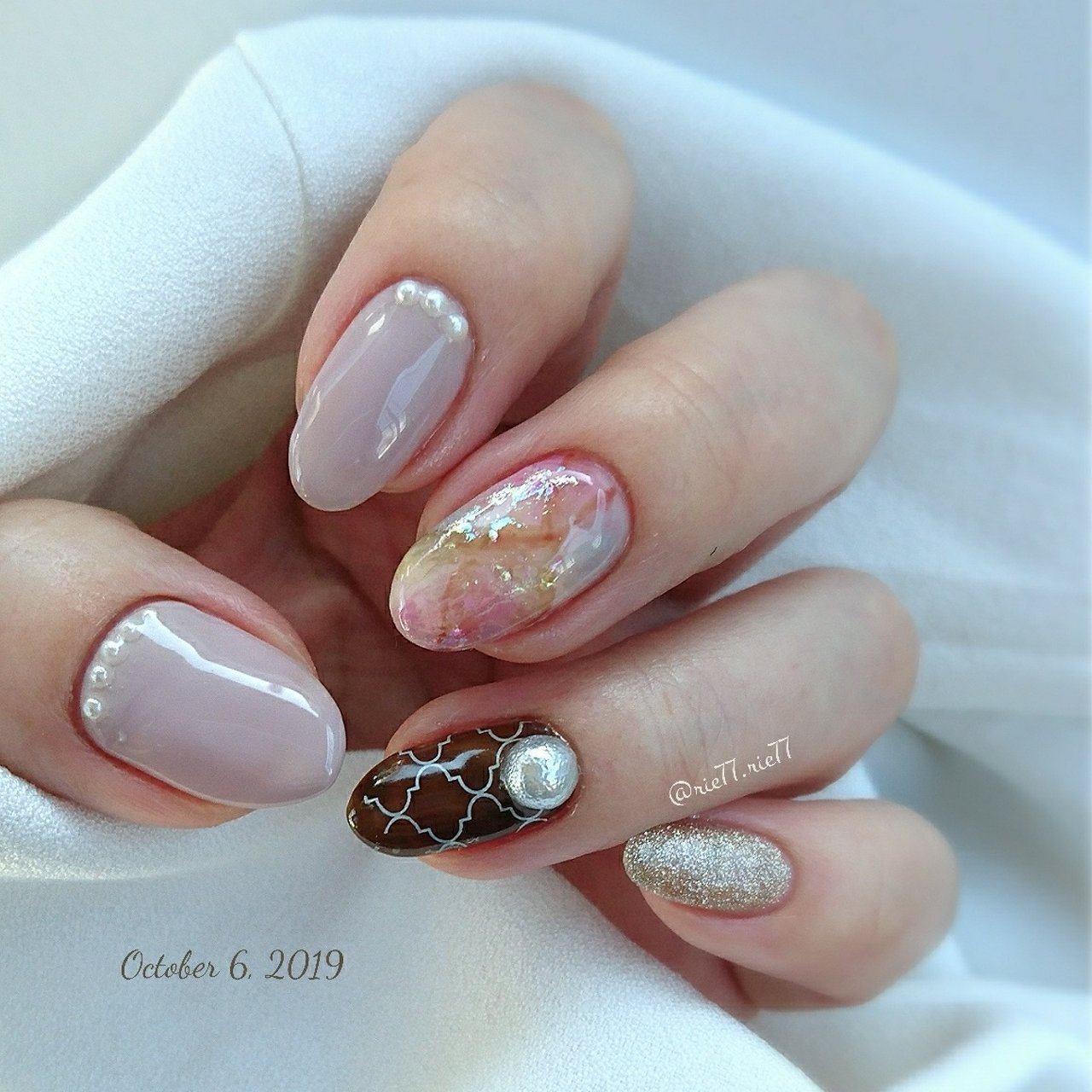 秋 オールシーズン オフィス デート ハンド りえのネイルデザイン No ネイルブック