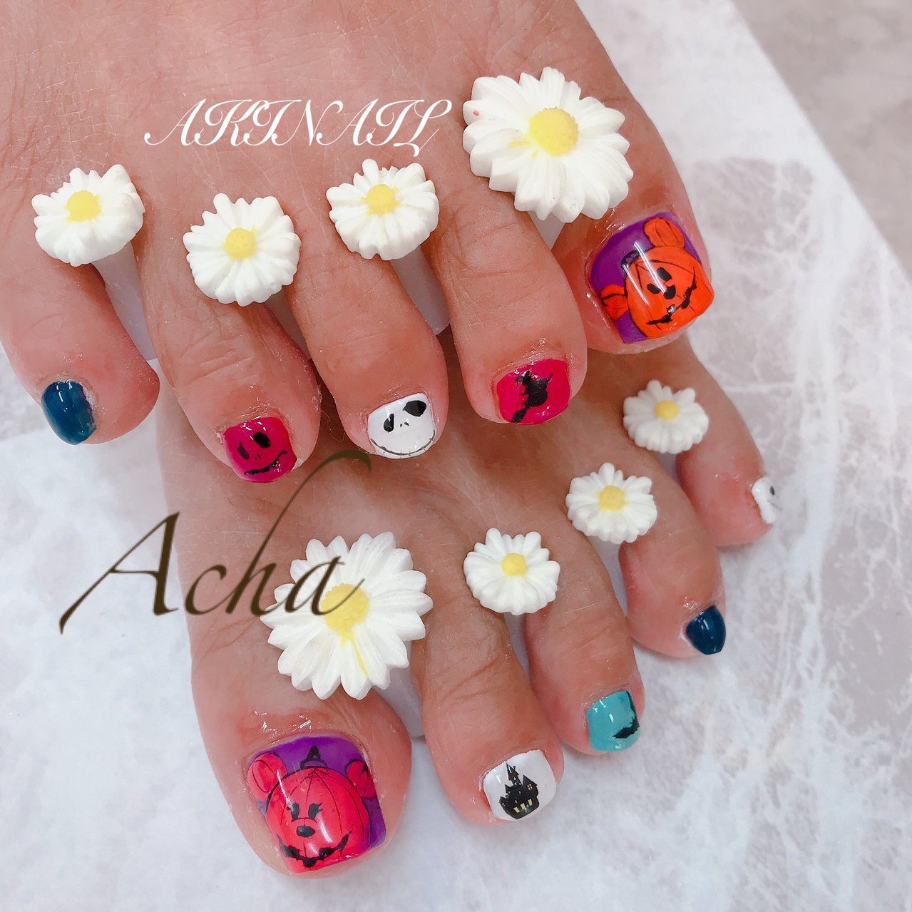 秋 ハロウィン フット ミディアム オレンジ Acha Bestglossのネイルデザイン No ネイルブック