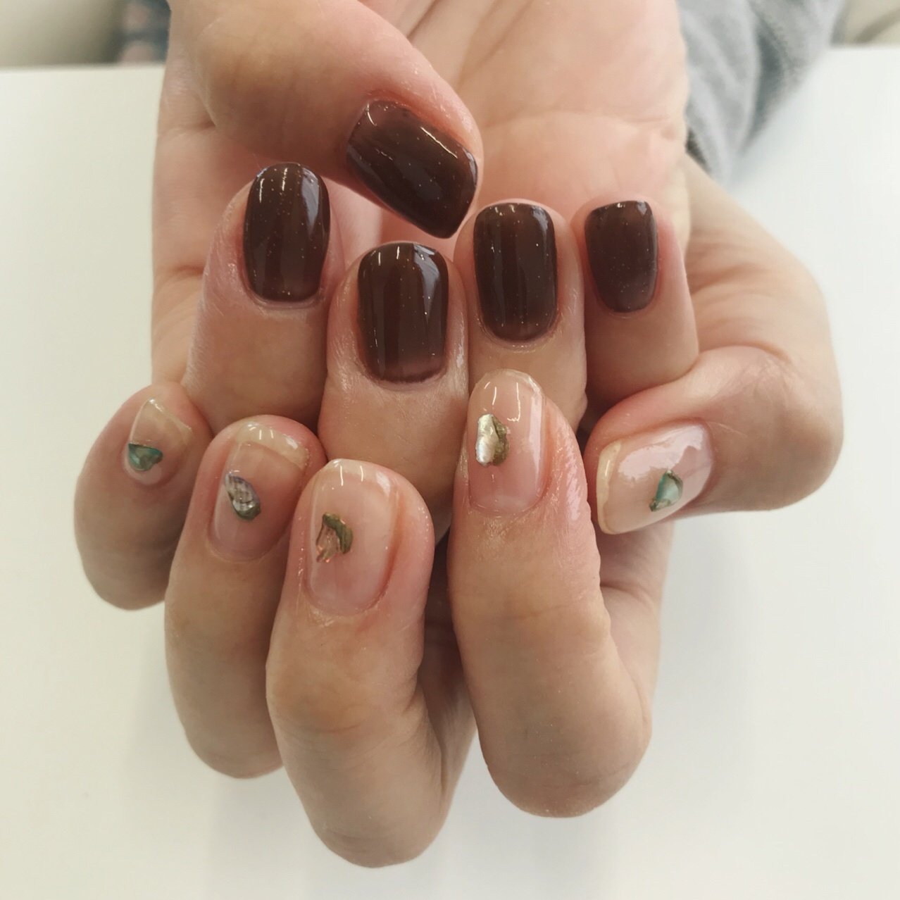 秋 オールシーズン ハンド ワンカラー シェル Nail Makiartのネイルデザイン No ネイルブック