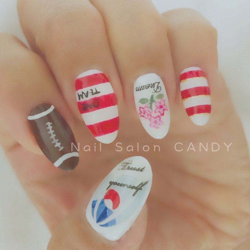 スポーツ ハンド フラワー キャラクター デコ Candy Nailのネイルデザイン No ネイルブック