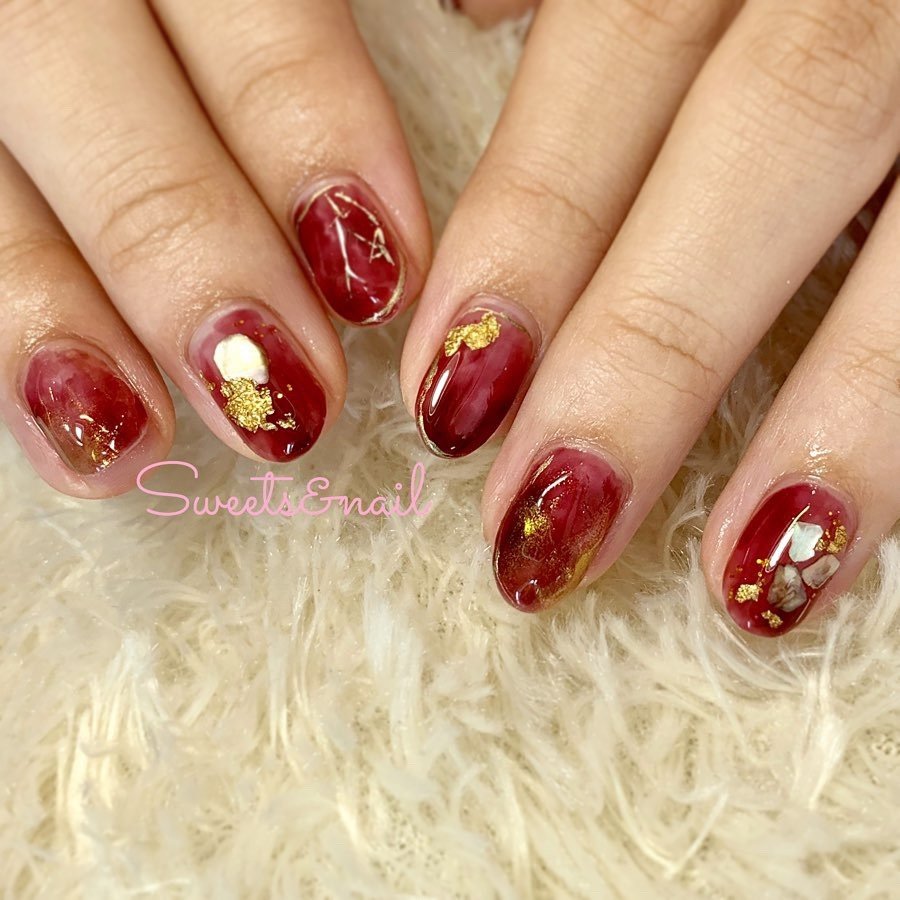 秋 オールシーズン 成人式 女子会 タイダイ Sweets Nailのネイルデザイン No ネイルブック