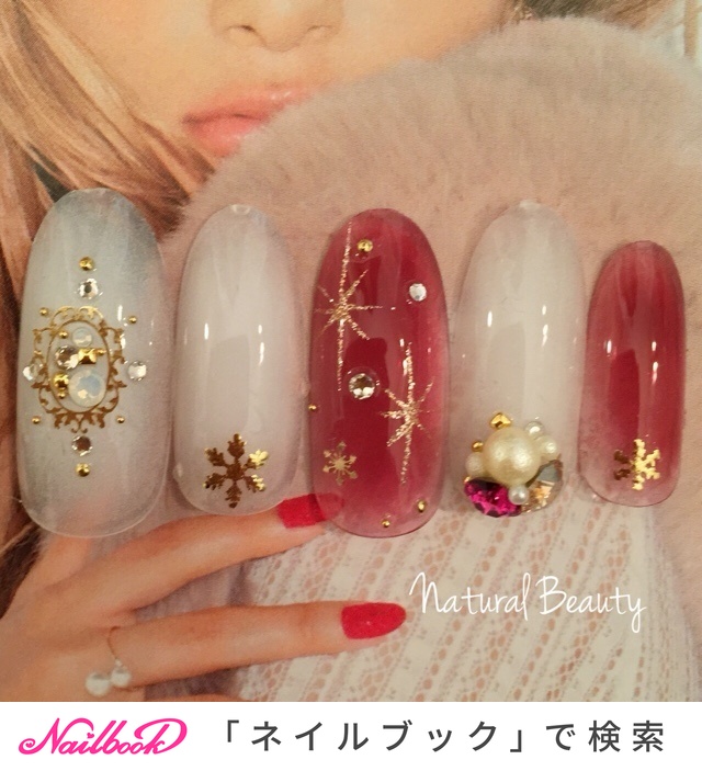 冬 クリスマス パーティー デート ハンド Naturalbeautyのネイルデザイン No ネイルブック