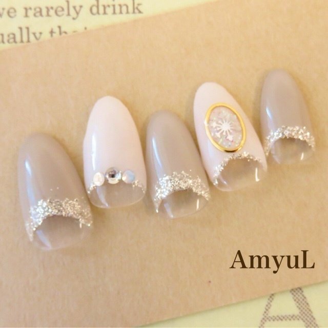 冬 クリスマス オフィス デート ハンド Amyul Nailのネイルデザイン No ネイルブック