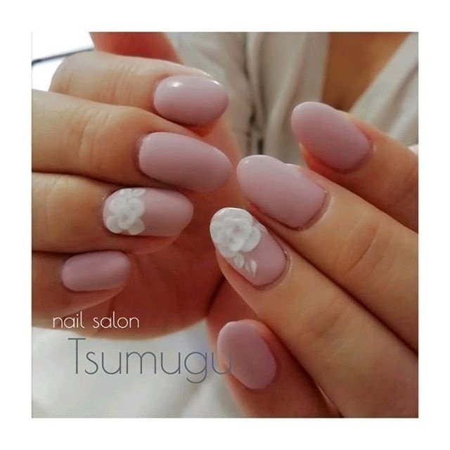 オールシーズン ブライダル ハンド ワンカラー 3d Nail Salon Tsumugu ネイルサロン ツムグ のネイル デザイン No ネイルブック