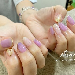 22年 新着順 グラデーション シアーラベンダーネイルのネイルデザイン ネイルブック