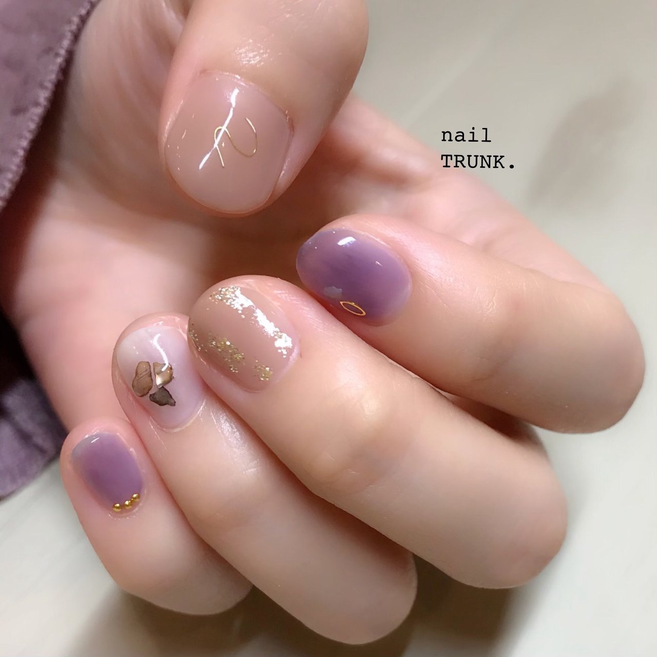 秋 ブライダル ハンド シェル ニュアンス Nail Trunkのネイルデザイン No ネイルブック