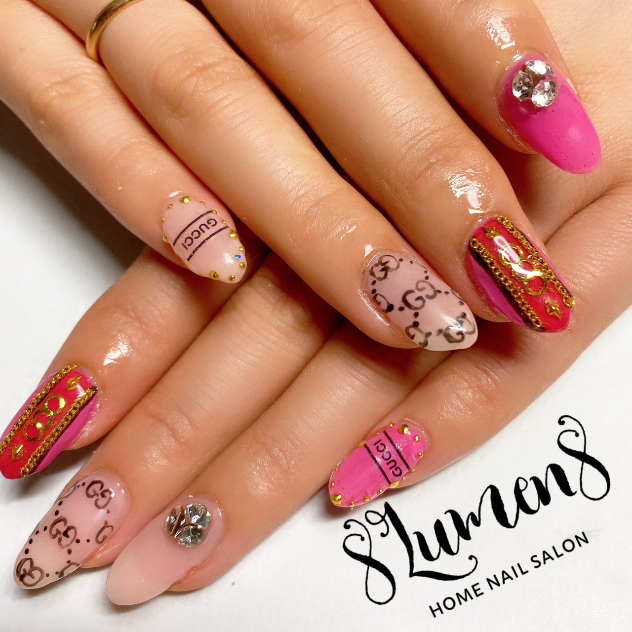 ハンド ブランド柄 ピンク 8lumen8のネイルデザイン No ネイルブック