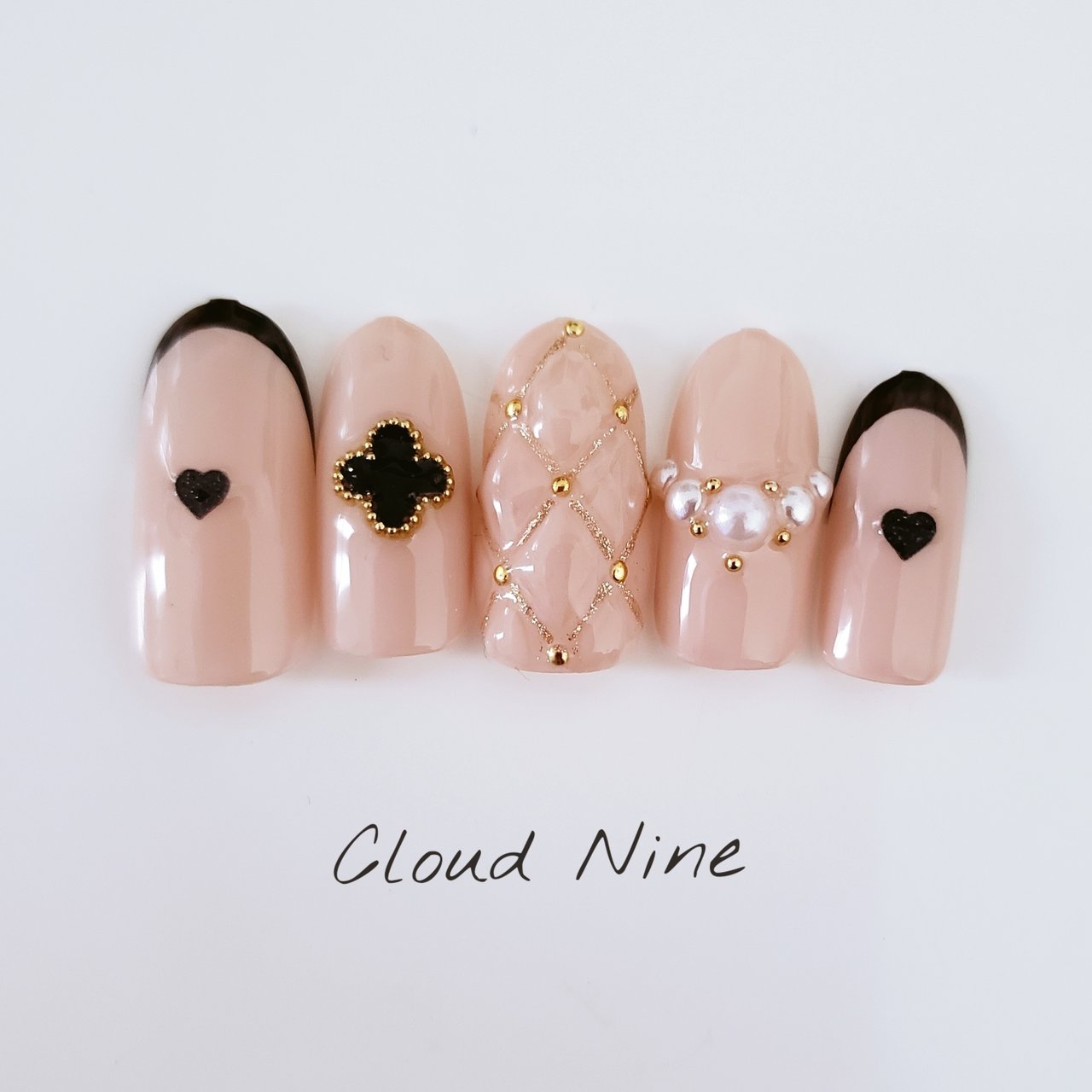 秋 オールシーズン ハンド フレンチ キルティング Cloudnineのネイルデザイン No ネイルブック