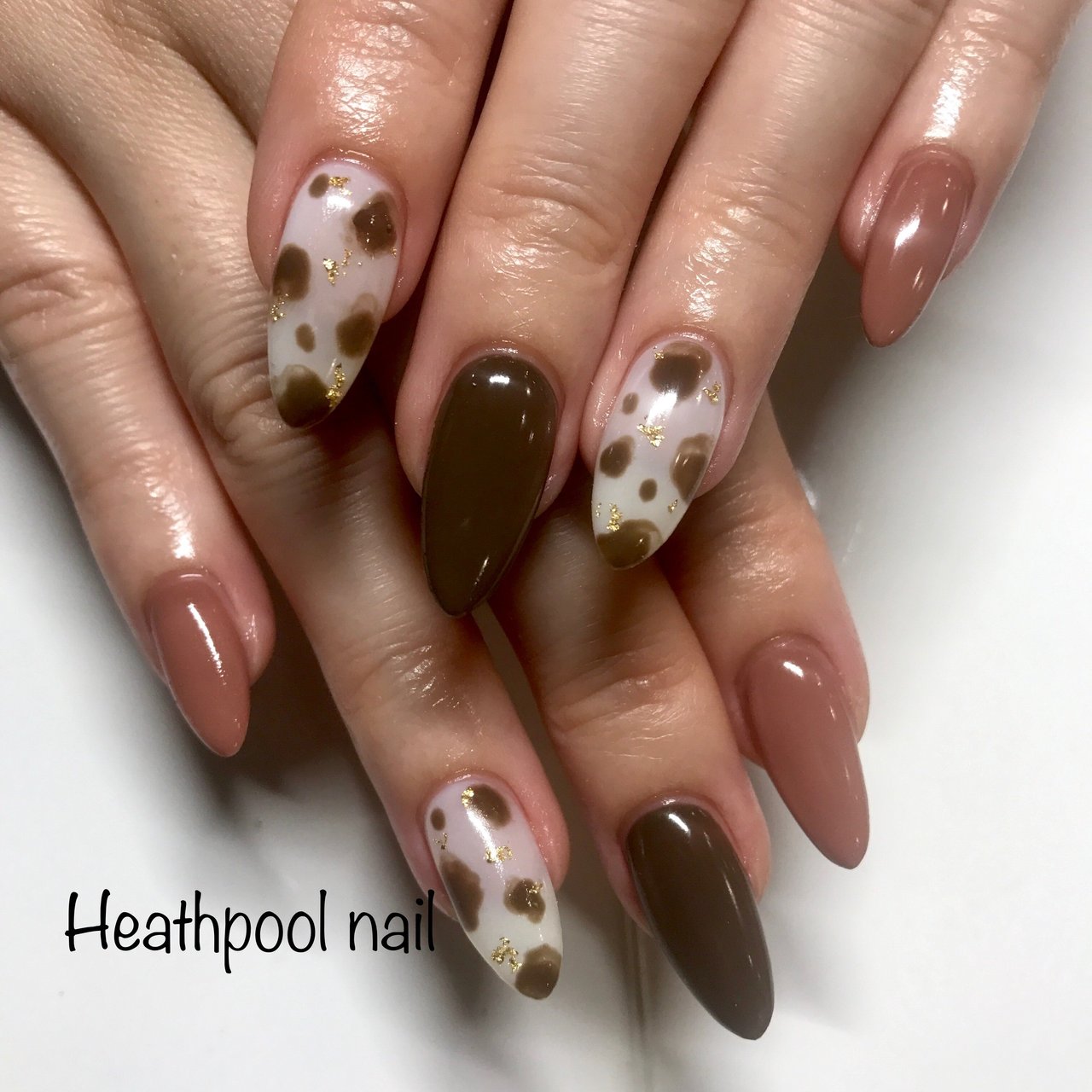 ハンド シンプル ワンカラー アニマル柄 ホワイト Heathpoolnailのネイルデザイン No ネイルブック