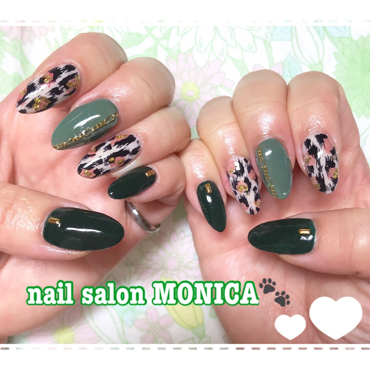 秋 冬 ハンド レオパード ロング Nail Salon Monica のネイルデザイン No ネイルブック