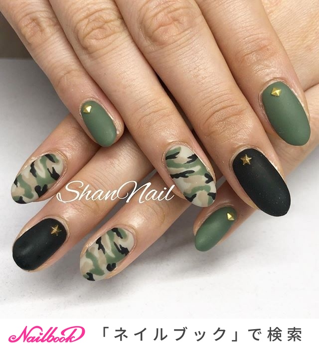 迷彩ネイルデザインのネイルデザイン ネイルブック