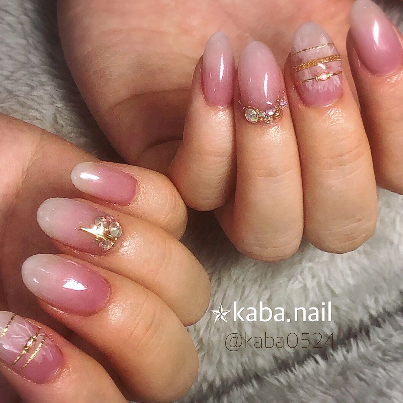 オールシーズン ハンド グラデーション ショート ホワイト Kaba Nailのネイルデザイン No ネイルブック