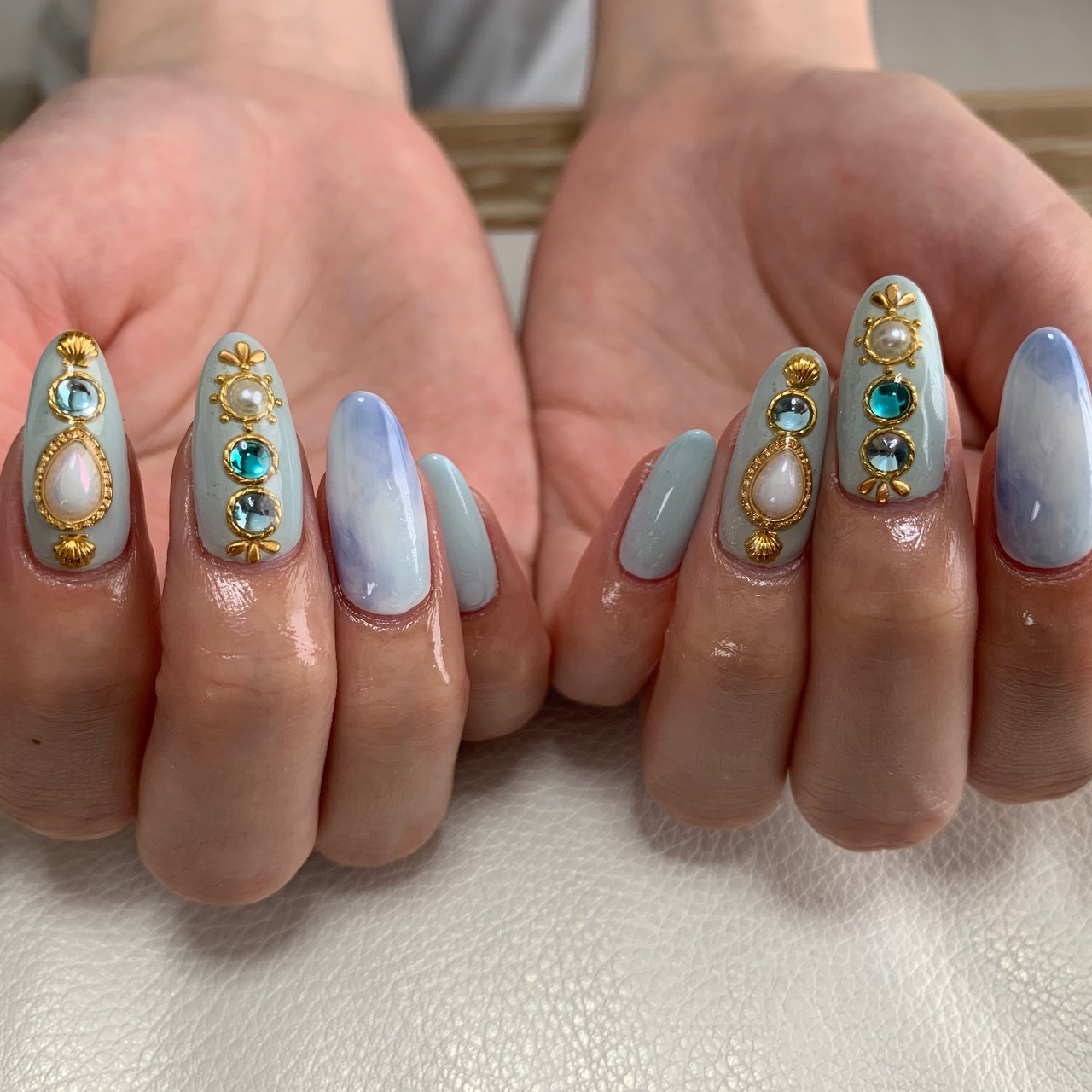 夏 海 ハンド シンプル タイダイ Meiのネイルデザイン No ネイルブック