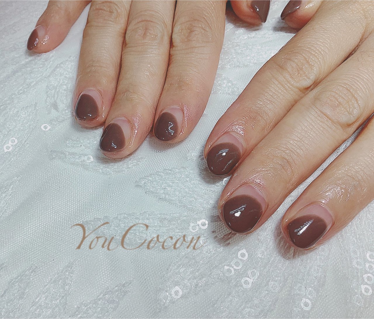 オールシーズン ハンド シンプル ブラウン ジェルネイル ネイルサロン ユーココンのネイルデザイン No ネイルブック