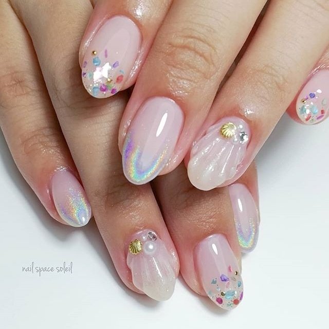 夏 旅行 海 ブライダル ハンド Nail Space Soleilのネイルデザイン No ネイルブック