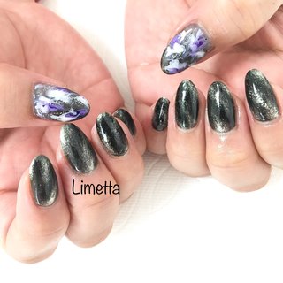 011】ネイルチップ マグネットネイル 春 チューリップ 花 シンプル