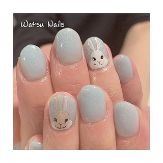 うさぎイラストのネイルデザイン ネイルブック