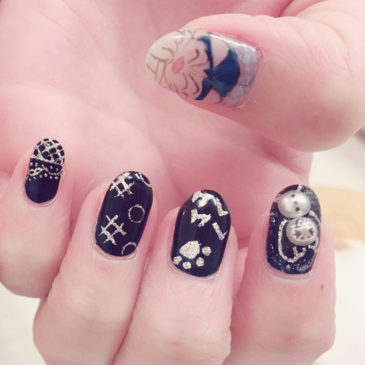 冬 ハンド キャラクター 雪の結晶 ホワイト わたあめ のネイルデザイン No ネイルブック