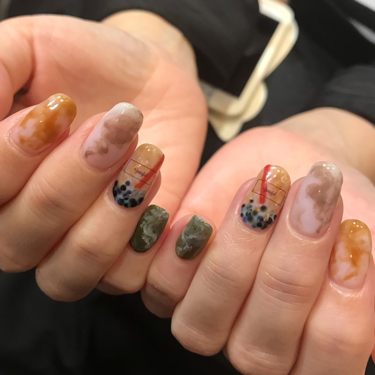 オールシーズン ハンド 痛ネイル スイーツ マーブル La Feliceのネイルデザイン No ネイルブック