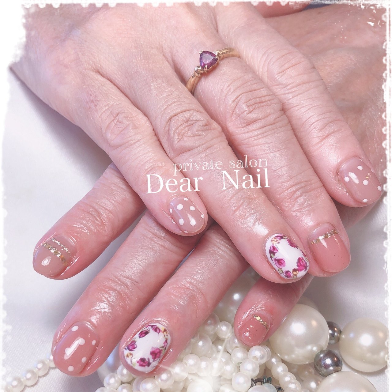 オールシーズン ハンド ワンカラー フラワー ドット Dearnail39のネイルデザイン No ネイルブック