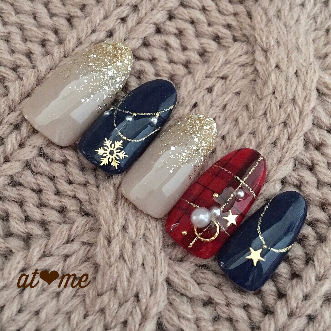 冬 クリスマス デート 女子会 ハンド At Meのネイルデザイン No ネイルブック