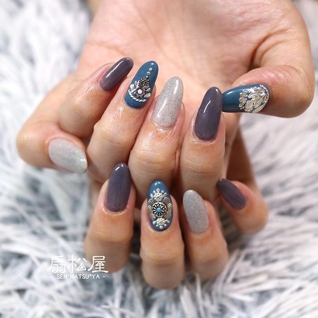 冬 オールシーズン ライブ ハンド シンプル 扇松屋 Marieのネイルデザイン No ネイルブック