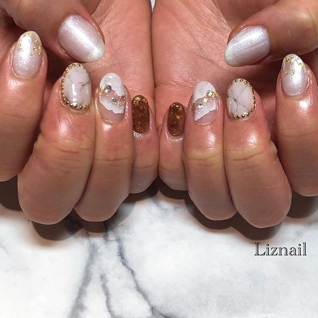 秋 冬 ニュアンス ホワイト ブラウン Rawrのネイルデザイン No ネイルブック