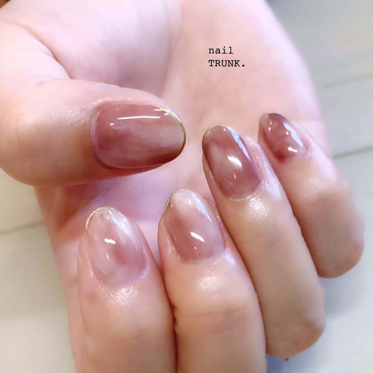 秋 ハンド フラワー マーブル ホワイト Nail Trunkのネイルデザイン No ネイルブック