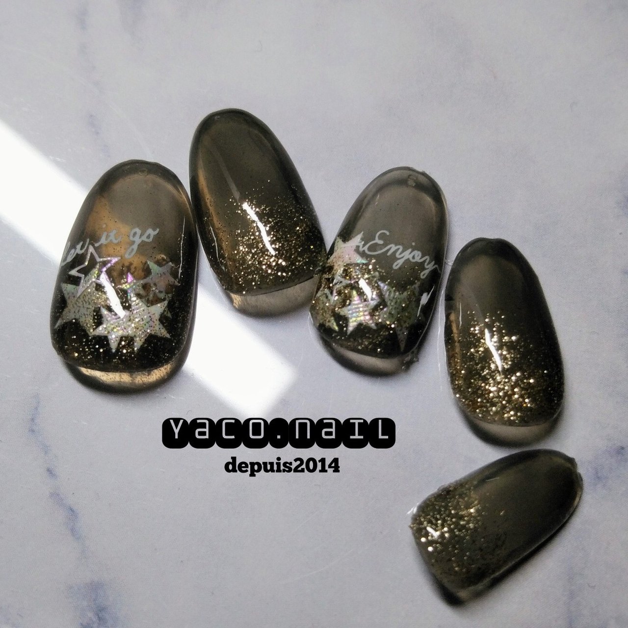 秋 冬 ハンド ラメ シースルー Yaconail Since14のネイルデザイン No ネイルブック