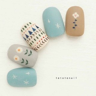 人気順 春 フラワー 北欧ネイルのネイルデザイン ネイルブック