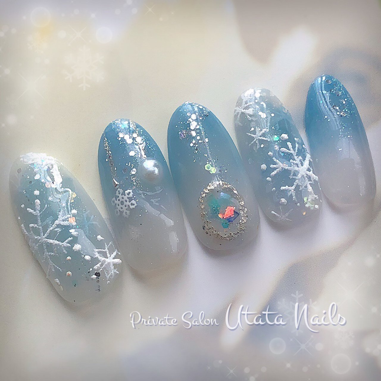 冬 お正月 クリスマス デート グラデーション Utata Nailのネイルデザイン No ネイルブック