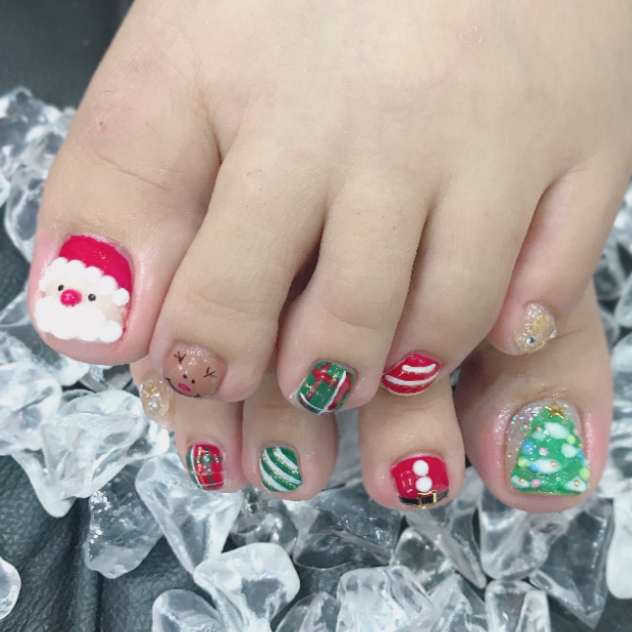 冬 クリスマス フット キャラクター ホワイト 亜沙美のネイルデザイン No ネイルブック