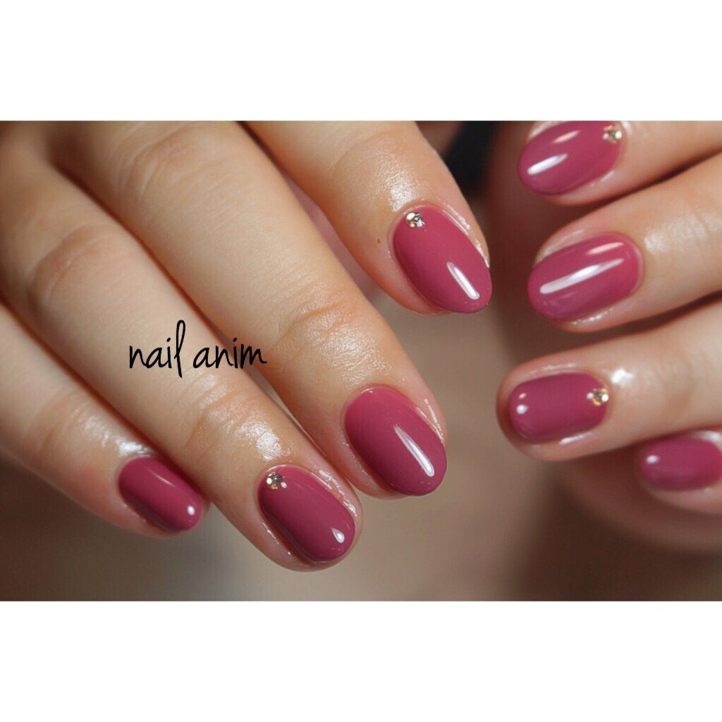 秋 冬 ハンド シンプル ワンカラー Nail Animのネイルデザイン No ネイルブック