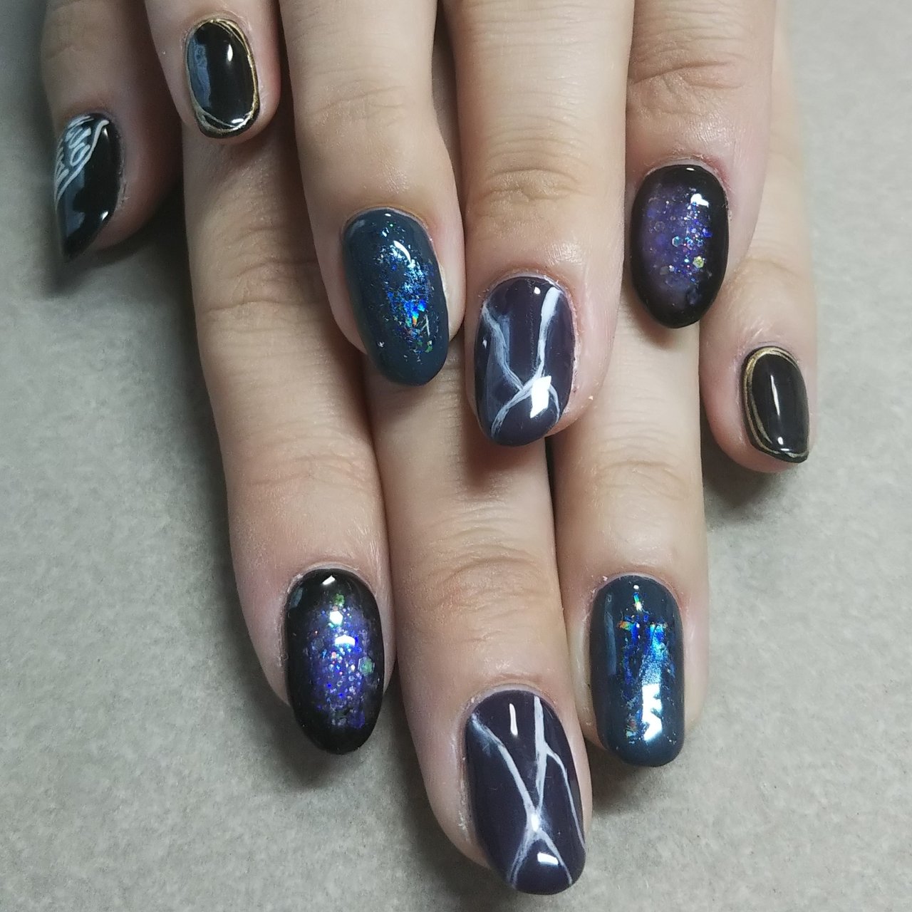 ライブ ハンド ラメ フェザー ホイル Sayaのネイルデザイン No ネイルブック