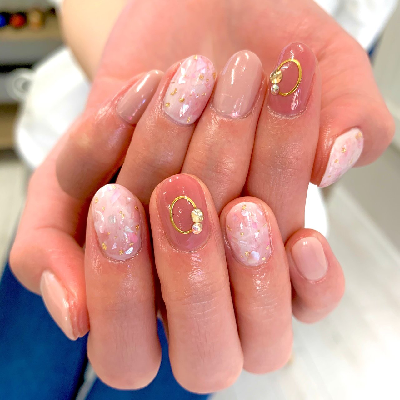 オールシーズン パーティー デート ハンド パール Plumeriabouquetのネイルデザイン No ネイルブック