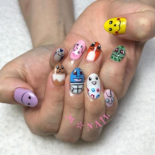 オールシーズン ハンド キャラクター ミディアム カラフル M Nailのネイルデザイン No ネイルブック