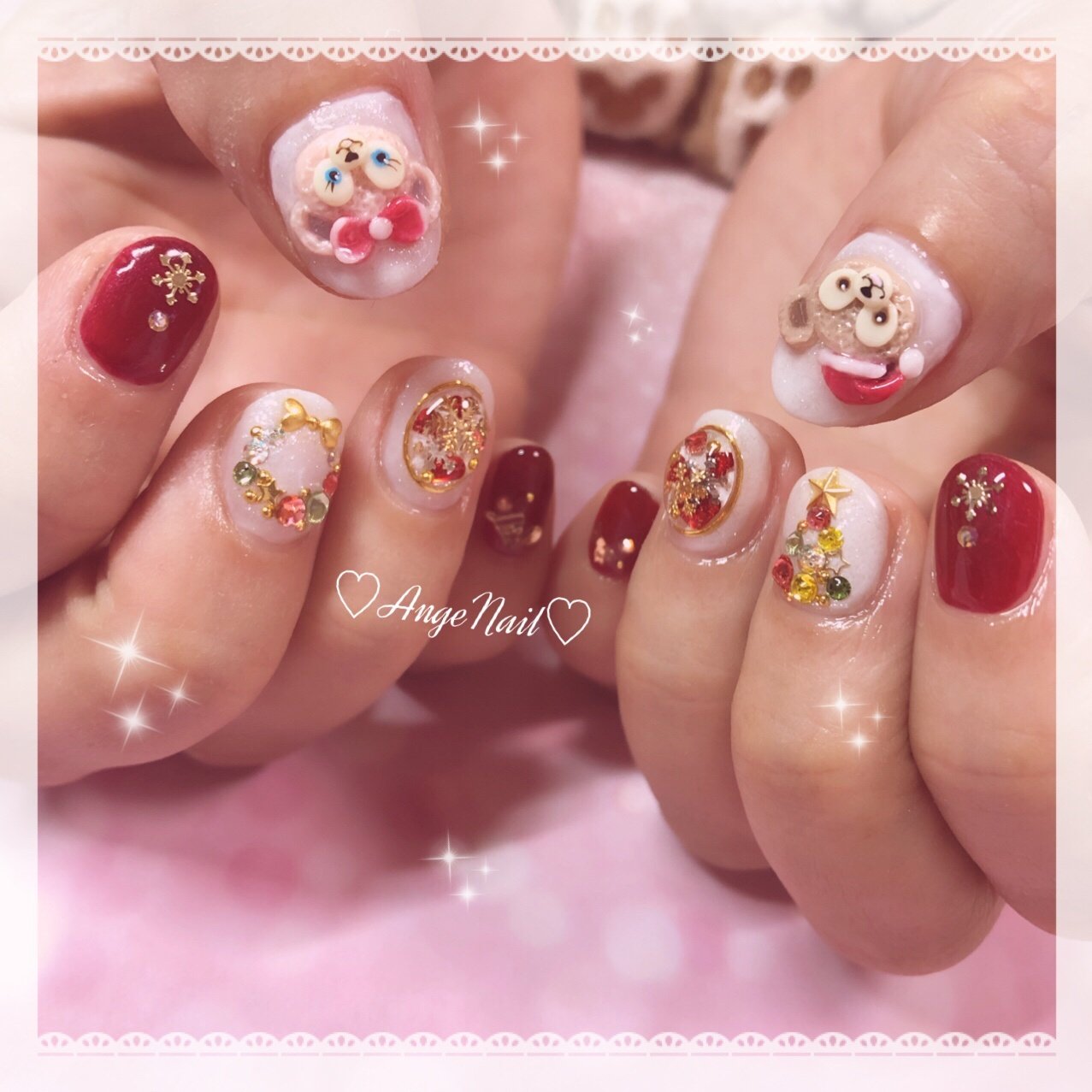 クリスマス ホワイト レッド Angenailのネイルデザイン No ネイルブック