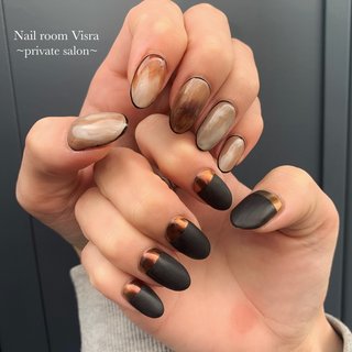 ブラック(黒)/#ミラーネイルフレンチのネイルデザイン｜ネイルブック