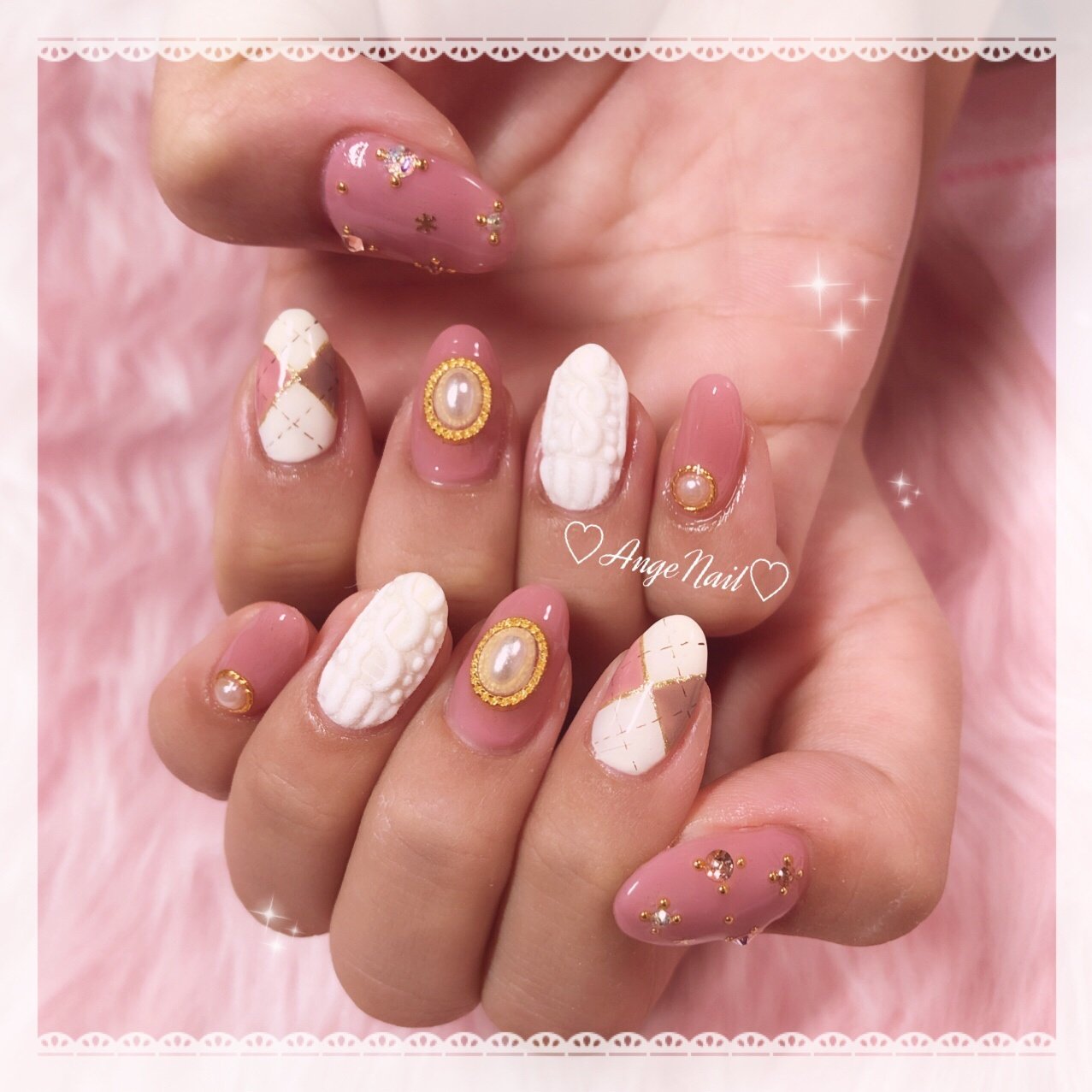 秋 冬 ハンド ベージュ ピンク Angenailのネイルデザイン No ネイルブック