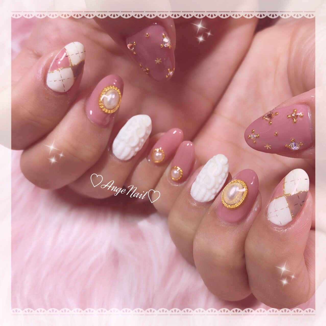 秋 冬 ハンド ベージュ ピンク Angenailのネイルデザイン No ネイルブック