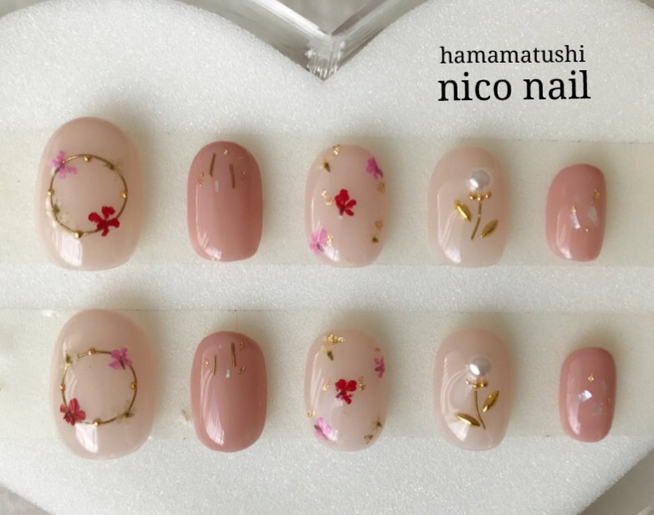 成人式/ハンド/押し花/ピンク/ジェルネイル - niconailのネイル 