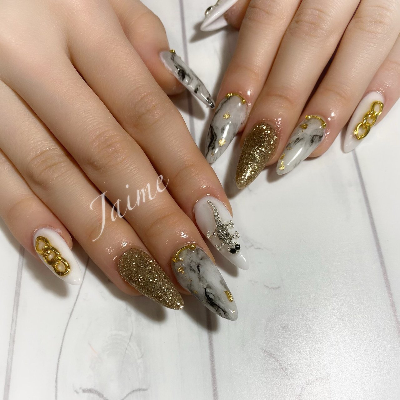 冬 オールシーズン 旅行 ハンド 大理石 Jaime Nailのネイルデザイン No ネイルブック