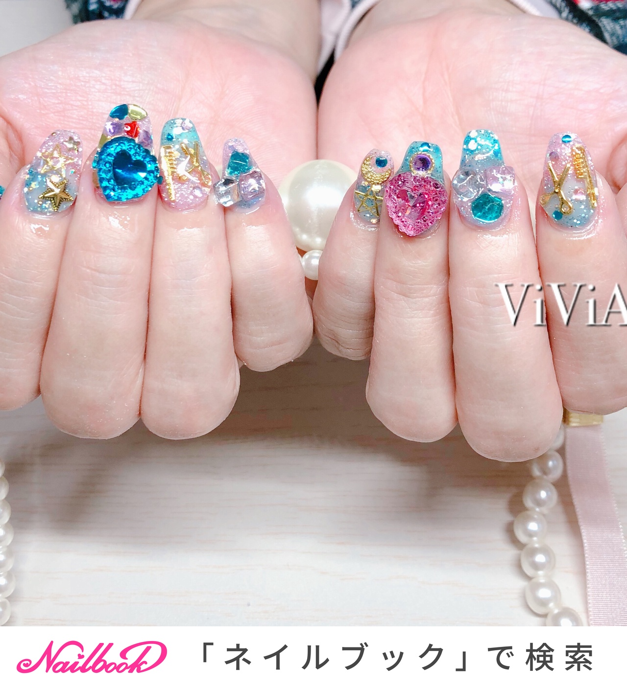 冬 オールシーズン パーティー ハンド ラメ Nail Vivia ネイル ビビア のネイルデザイン No ネイルブック