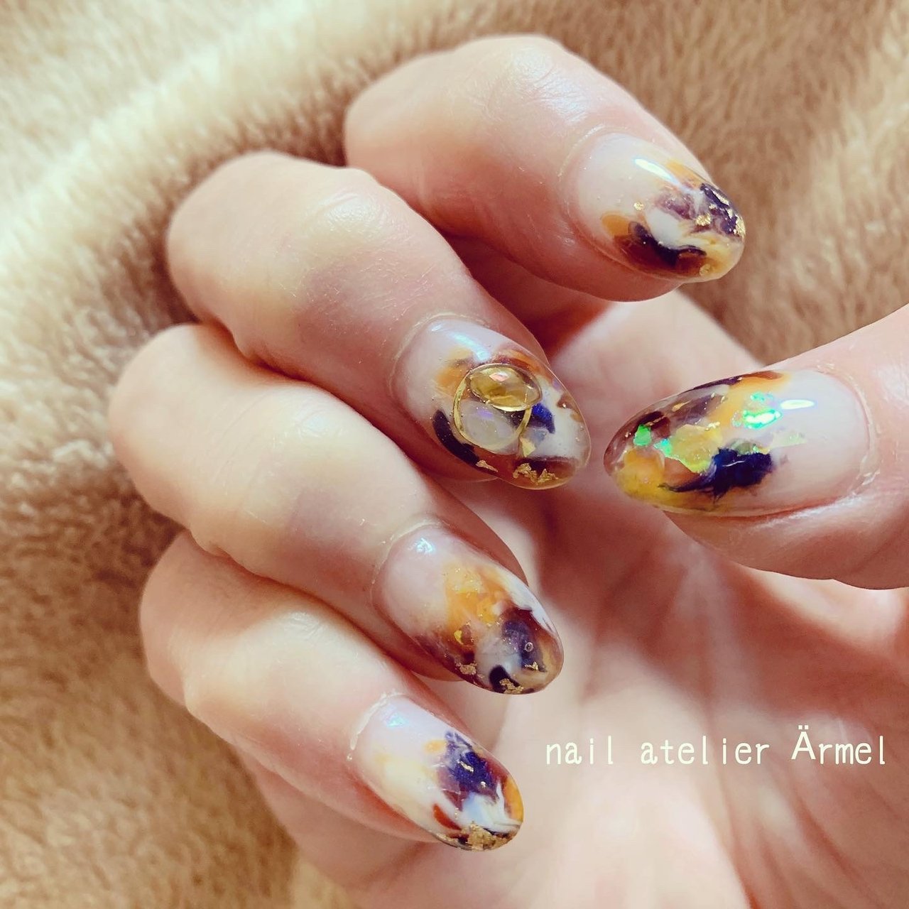 オールシーズン 女子会 ハンド ニュアンス アースカラー Nail Atelier Armel ネイルアトリエ エルメルのネイル デザイン No ネイルブック