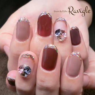 ピンクゴールドフレンチネイルのネイルデザイン ネイルブック