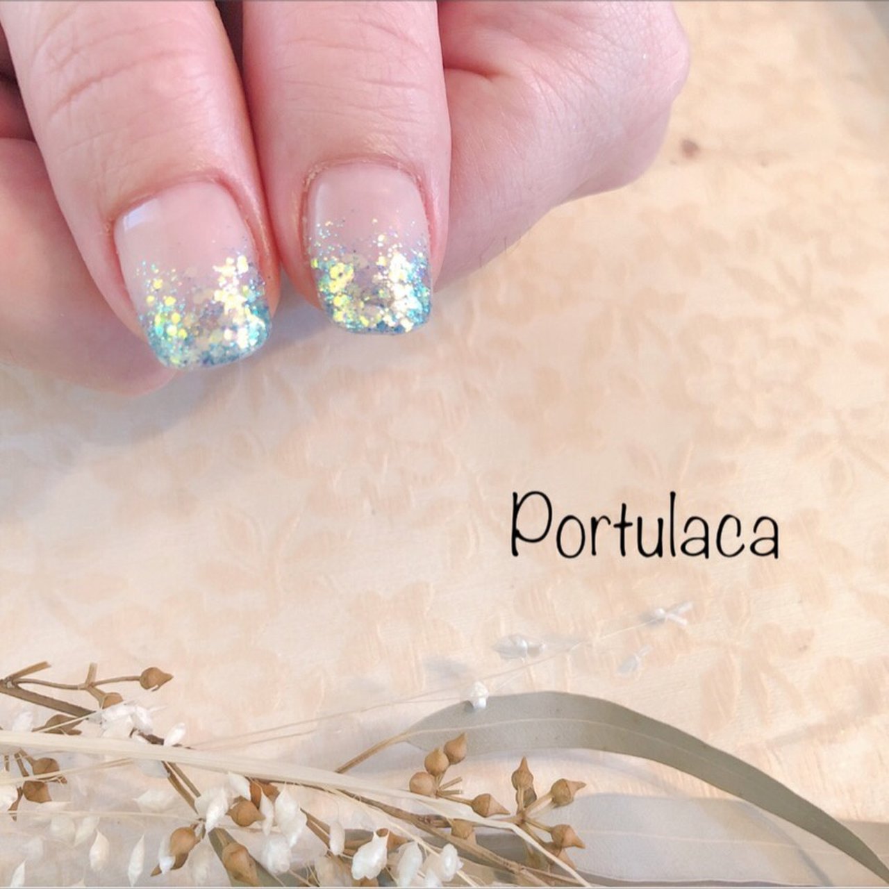 グラデーション ホログラム ラメ 水色 愛能知加子 Portulacaのネイルデザイン No ネイルブック
