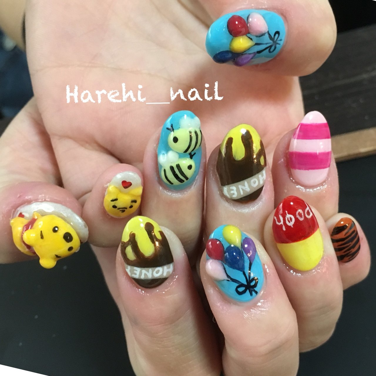 オールシーズン 旅行 女子会 ハンド キャラクター Harehi Nailのネイルデザイン No ネイルブック