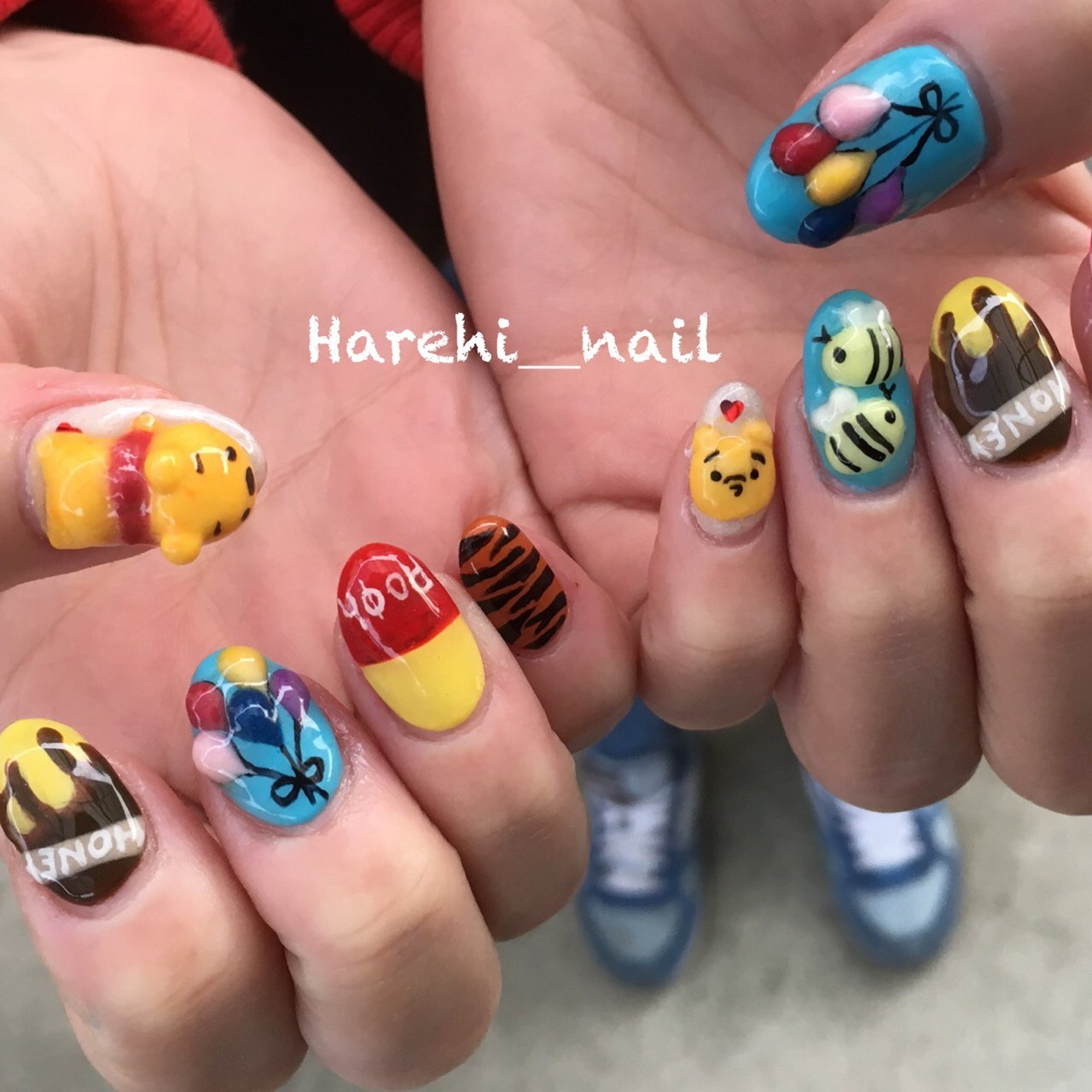 オールシーズン 旅行 女子会 ハンド キャラクター Harehi Nailのネイルデザイン No ネイルブック