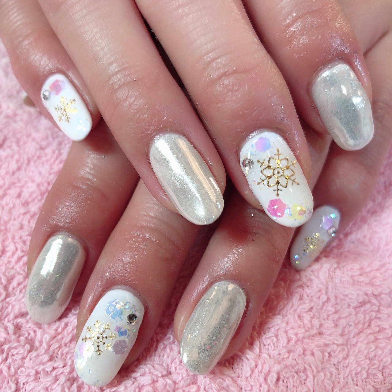 冬 ホワイト Nailpinkdiamondのネイルデザイン No ネイルブック