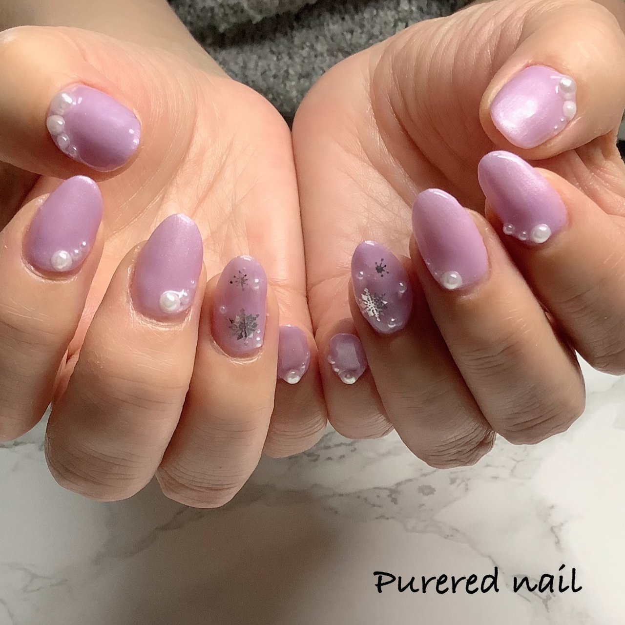 冬 オールシーズン クリスマス ハンド ワンカラー Purered Nailのネイルデザイン No ネイルブック